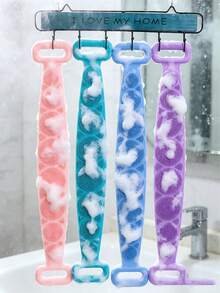 3/2/1pc Sikat Eksfoliasi Tubuh Silikon, Penggosok Mandi dengan Tali dan Gagang Ekstra Panjang, Cocok untuk Eksfoliasi Punggung dan Pembersihan Tubuh, Perlengkapan Kamar Mandi, Wajib Dibawa Saat Bepergian - MultiWarna - View 2
