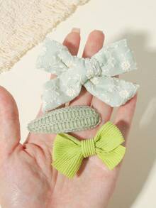 12pcs Multi-Card Combination Macaron Floral Waffle Bow Hair Clips Set, Suitable For Back To School Season - Mixed color - View 6