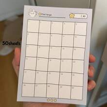 A6 50sheets DCute Self-Discipline Memo Pad, 30 Day Habit Tracker Fitness, Learning, Reading, Check-In Removable Notes Planner - Rectangle - View 9
