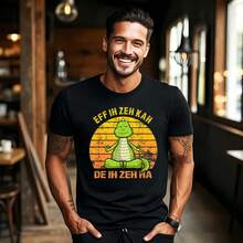 Retro Vintage Dino – Eff Ih Toe Kah De Ih Toe Ha Sarkasmus T-Shirt Retro-T-Shirt für Herren Lustige T-Shirts für Männer Lässiges Herren-T-Shirt - Schwarz - Übersicht 1
