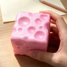 Juguete Squishy de Cubo de Queso Rosa Suave & Masticable con Rebote Lento Elástico, Juguete de Mano Anti-Estrés con Rebote Estable para Oficina, Aula, Tiempo de Descanso, Regalo Práctico para Fiestas de Temporada y Vacaciones - Multicolor - Ver 2