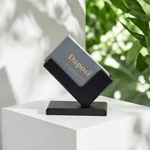 1pc Industrial Style Creative Business Card Holder, Desktop Card Display Stand, Minimalist Design Office Organizer, Freestanding European Style Business Card Rack, Suitable For Office/Workstation Decor, Business Card Holder, Calendar And Card Storage - Single Piece - View 9