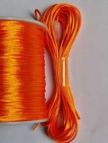 Silk Thread Satin Cord 1mm - 5 Meters Various Colors - Orange - View 1