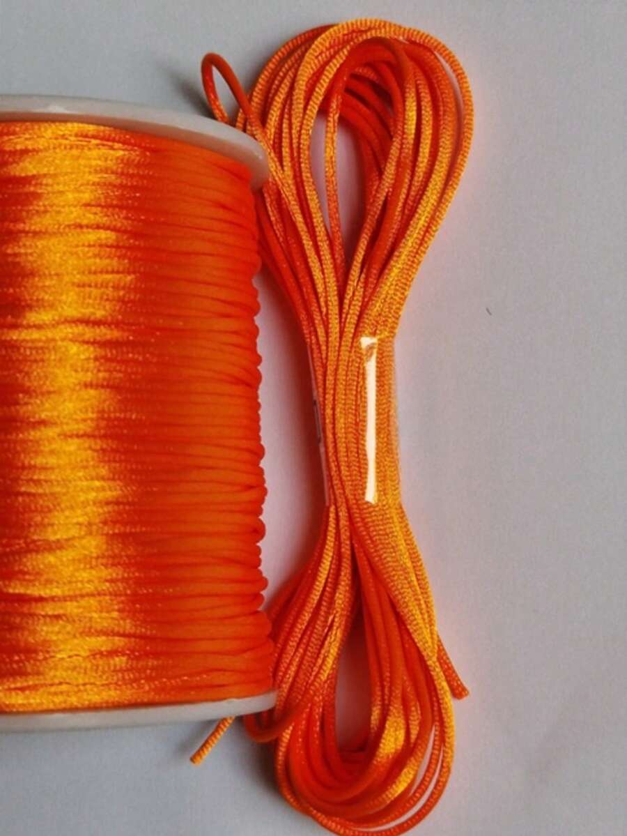 Silk Thread Satin Cord 1mm - 5 Meters Various Colors - Orange - View 1