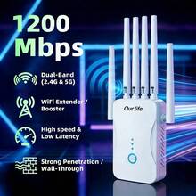 Amplificador/repetidor de señal WiFi de 1200 Mbps, un router y repetidor WiFi inalámbrico diseñado para ofrecer cobertura de red de largo alcance - Ver 3