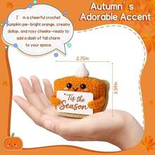 1pc Autumn Decor | Mini Crochet Pumpkin Pie Plush | Small Handmade Autumn Halloween Thanksgiving Ornament, Suitable For Home Office Indoor Dining Table Decoration, Christmas Stocking Filler - Multicolor - View 7