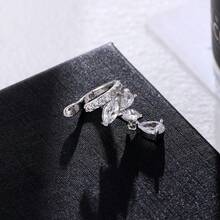 1 Pair Fashionable Elegant Cubic Zirconia Ear Clips Suitable For Women's Daily And Holiday Wear - White Gold - View 6