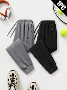 Men's Black Joggers, Men's Sweatpants, Black Sports Pants, Training Pants, Gym Pants, Casual Pants, Cuffed Sweatpants, Zipper Pockets Fall - Black - View 6