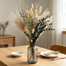 1 Bouquet Boho Artificial Pampas Reed Grass Bouquets, Artificial Floral Vase Fillers For Table Centerpieces, Wedding Home DIY Decor - Green - View 8