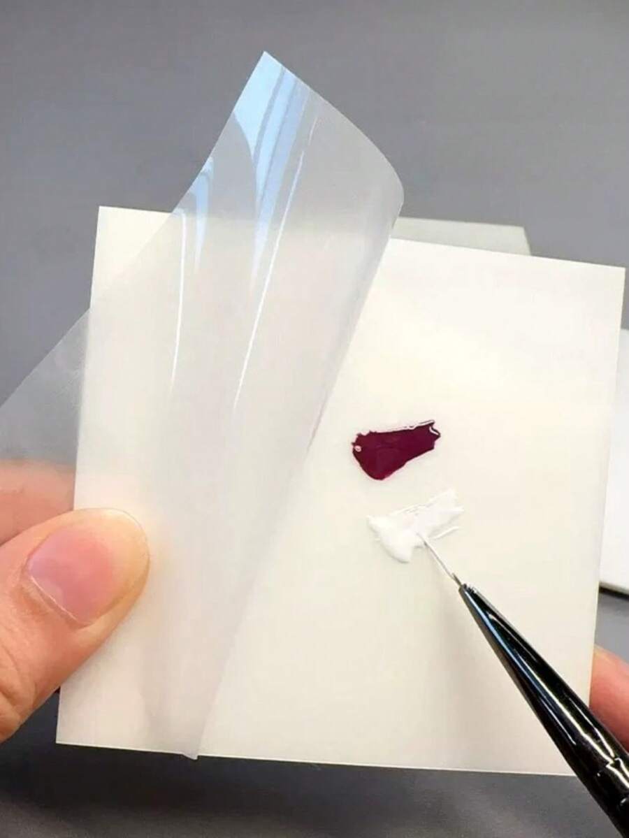 50 buah Kertas Lem Pewarna Sekali Pakai, Palet Pewarna Kuku yang Dapat Disobek, Baki Pencampur Warna Kutek, Papan Display Kertas Tahan Air - MultiWarna - View 1