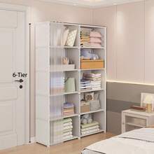 Freestanding Open Multi-Tier Storage Bookshelf, Easy Assembly Display Storage Rack, Large Capacity DIY Cubby Storage Cabinet, Suitable For Clothes, Books, Toys, Ideal For Bedroom, Living Room, Study, Office, Space-Saving Divided Storage Rack - Multicolor - View 9