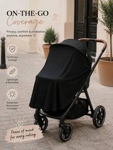 New Nursing Cover, Upgraded Nursing Apron, Nursing Cover, Nursing Clothing, Stroller Sunshade, Outdoor Nursing Supplies, Baby Feeding Thin Breathable Nursing Cover, Multi-Use Soft Nursing Apron, Breastfeeding Cover, For Shopping And Outings, Adjustable Hanging Strap, Anti-Embarrassment Privacy Breastfeeding Apron, Summer Hot-Selling Baby Products - Black - View 5