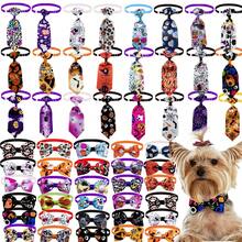 Halloween Pet Bow Tie, Pet Bow Tie, Dog Holiday Collar, Cat Adjustable Bow Tie, 10pcs Random Style, Pumpkin Ghost Spider Print, Small Dog Party Decoration, Yorkshire Teddy Accessories - Multicolor - View 1