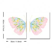 1/2pcs Framed/Unframed Blue & Pink Fantasy Butterfly Vintage Canvas Poster, Abstract Butterfly Wings Academic Style Wall Art Decor, Aesthetic Decoration For Girls Room, Nursery, Dorm, Children's Room, Bedroom, Modern Home Decor - Poster - View 18