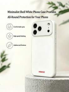 MINISO 授權壓克力雙鏡大視窗手機殼 1件/情人節簡約純色商務防摔萬用雙層保護，適用於 Apple AIR/17proMax/17pro/17/15ProMax/15Pro/15Plus/15/XSMax/XR/X/7Plus/7/16ProMax/16Pro/16Plus/16/14ProMax/14Pro/14Plus/14/13ProMax/13Pro/13/12ProMax/12Pro/12/11ProMax/11/15ProMax 系列手機殼 - 白色 - 查看 1