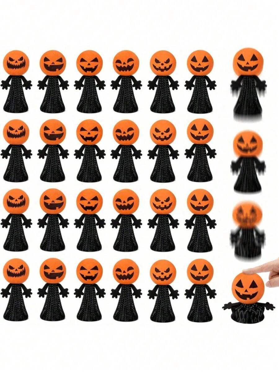 1 buah Mainan Kado Pesta Halloween: Peluncur Pegas Lompat, Mainan Kreatif Elastis, Pengisi Kantong Permen Halloween Bebas Gula (Model Acak) - MultiWarna - View 1