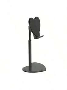 2026 New Model: Heart-Shaped Metal Desktop Stand ABS | Aluminum Alloy Portable Phone Tablet Holder | 360° Rotatable Adjustable Angle | Suitable For Desk, Bedside Table Or Car | Fashionable Cute Practical, Slouchy Person Essential, Hands-Free Easy Use | Popular Desktop Decor, Make Daily Life More Convenient And Interesting - Black - View 8