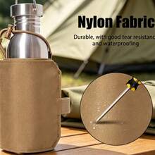 1pc MOLLE Tactical Water Bottle Storage Waist Bag, Adjustable Hook And Loop Drawstring, Thickened Tear Resistant Nylon For Hiking Cycling Outdoor Use - Multicolor - View 2