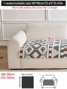 1pc All-Season Universal Sofa Cover, Modern Minimalist Non-Slip Sofa Seat Cushion Cover, Dust-Proof, Dirt-Resistant, Machine Washable, Hand Washable, Fresh Fashionable Soft Non-Fading Non-Shedding Sofa Cover Cloth, Bedroom Decor, Pet-Friendly Protective Cover, Adjustable Corner Sofa Cover Suitable For Bedroom, Office, Living Room, Combination Furniture, L-Shaped Sofa And 1234-Seater Sofa - Grey - View 20