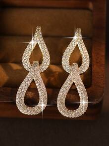 1 Paar glamouröse Wassertropfen-Ohrringe mit kubischem Zirkonia und Kürbisdesign für Frauen, für den täglichen Gebrauch, als Geschenk für Freunde, für Partys und Bälle - Goldgelb - Übersicht 8
