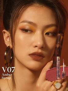 JOOCYEE 防晕染蓬松哑光唇彩 #V07 琥珀糖浆色，丝绒奶油质地，持久唇彩 - V07 Amber Syrup - 查看 2