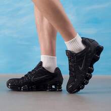 Nike New Low-Top Comfortable Breathable Running Cushioning SHOX TL Casual Shoes - Black - View 6