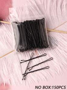 150pcs Solid Color Straight Bob Hair Clips, Suitable For Daily Use And Perming/Dyeing, Summer Beach Travel Essential, Halloween Gold Hair Accessories - Black - View 21