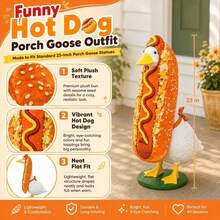 Hot Dog Goose Outfit Set, Porch Lawn Goose Clothes, Hot Dog Design, 23 Inch High Cement Plastic Porch Goose Statue Set, Suitable For Lawn Garden Yard Patio Outdoor Statue Art Decoration (Goose Statue Not Included) - Grilled Sausage - View 4