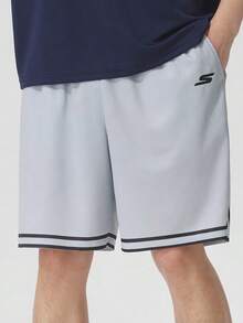 Skechers Men's High-Elasticity Breathable Mesh Quick-Dry Loose Basketball Shorts - Light Grey - View 1
