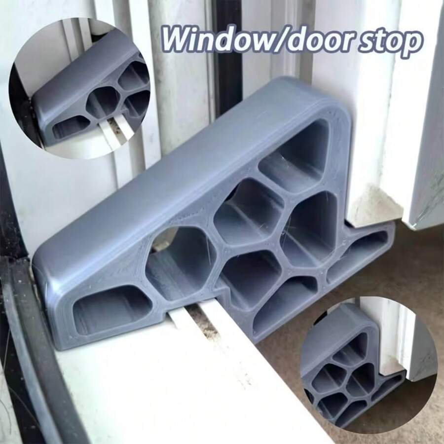 1pc Window & Door Stopper - Window Blocker, Sturdy Plastic Anti-Collision Buffer Strip And Track Lock Set, Prevents Window Shaking, Suitable For Office Windows, Hotels, Balcony Partitions, Ventilation And Privacy Protection - Multiple Styles - View 1
