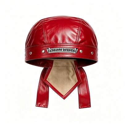 Women's Cross Punk Doo Do Rag Unisex's Cycling Caps Skull Hat Leather Head Wrap…