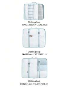3/1pc Polyester Travel Storage Set, Minimalist Slogan Pattern Waterproof Clothing Organizer Bag, Foldable Luggage Packing Bag, Travel Storage Bag, Large Capacity Storage Bag, Luggage Bag, Shoe Bag, Drawstring Bag, Minimalist Fashion Travel Storage Set, Luggage Bag Shoe Bag, Multi-Functional Lightweight Breathable Clothing Storage Bag, Travel Organizer Bag, Travel Accessories, Back To School Season, Dorm Essentials, Autumn New Arrival - Multicolor - View 10