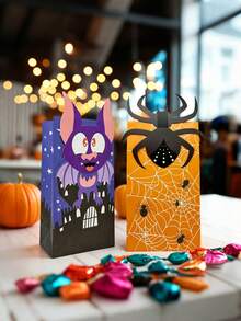 26/13pcs Halloween-Themed Party Wrapping Paper Bags, Halloween Witch, Spider, Scarecrow Pattern Gift Wrapping Bags With Stickers, Trick-Or-Treating Gift Wrapping, Holiday Gift Wrapping, Suitable For Halloween Party Decorations, Home Baking Packaging. - View 5