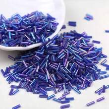 300pcs Colorful Coated Series Long Tube Glass Seed Beads, Suitable For DIY Fashion Bracelets, Necklaces, Jewelry Making - Three-point Management - View 11