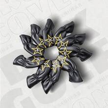 Black & Gold Pentagram Golf Iron Covers 10pcs Full Set, Star Number Embroidery Elastic Closure, Wear-Resistant PU Leather Full Number Iron Anti-Collision Protective Covers - Black - View 1