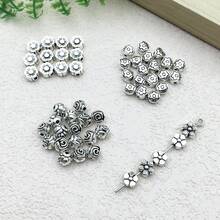 60g Alloy Antique Silvery Flower Shaped Spacer Beads Jewelry Making DIY Pendant Various Design Charms For Jewelry Making Bracelets Necklace - Ancient Silver - View 6