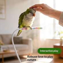 1pc Adjustable Parrot Perch Stand With Durable Colorful Rope, Clip-On Multi-Function Desktop Platform, Bite-Resistant Claw Perch, Suitable For Training And Cleaning Bird Cage Accessories - View 5