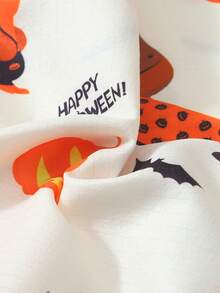 ROMWE 2pcs Women's Comfortable Halloween Pumpkin & Dachshund Print Collared Short Sleeve Top And Bowknot Shorts Pajama Set - Apricot - View 8