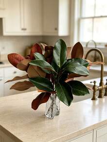 1pc Artificial Magnolia Branch, Home Potted Plant Decor, Hotel Decoration & Display Window Accent, Artificial Greenery, Valentine's Day, Gift - Multicolor - View 10