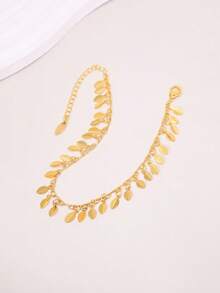 1pc Fashionable Minimalist Retro Adjustable Beach Anklet, Versatile Casual & Work Wear For Women - Yellow Gold - View 16