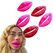 3pcs Oversized Red Big Mouth Costume Props, Funny Silicone Fake Lip Mask With Elastic Band, Halloween Single Party Carnival Cosplay Stage Performance Dress Up Accessories - Sausage Lips - View 10