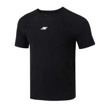 Skechers Men's Raglan Sleeve Small Logo Print Cooling Quick-Dry Crew Neck Sports Short Sleeve T-Shirt - Black - View 8