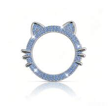 1pc Cat Ear Rhinestone Car Engine Start/Stop Button Ring, Shiny Crystal One-Touch Start Button Decorative Cover Sticker, Cute Sweet Female Car Accessory - Cute Cat Ears - View 18