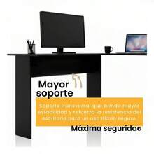 Escritorio en L minimalista negro para home office sin logotipos - Negro1 - Ver 10