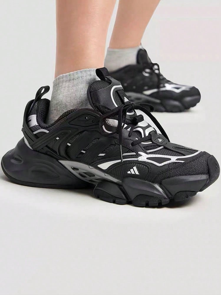 Adidas XLG RUNNER DELUXE Leather Round Toe Comfortable Low-Top Dad Shoes Unisex Black - Black - View 1