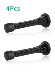 2/4pcs Spring Door Stopper, Heavy Duty Wall Mounted Door Stopper With Rubber Buffer Head Flexible Spring Door Stopper Wall Protector, Suitable For Home, Office Decoration - Multicolor - View 14