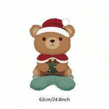Handheld Small Tree Sitting Bear Inflatable Foil Balloon, Outdoor Yard Snow Scene Decor, Indoor Party Standing Decoration Ornament, Home And Commercial Universal Festival Decoration Prop - Multicolor - View 6