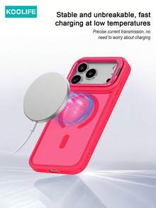 Koolife 1件裝玫瑰紅 3合1 磁吸金屬框鏡頭保護/支架手機殼，相容 iPhone 18 Pro/18 Pro Max/17 Pro Max/17/17 Pro/17 Air/16 Pro Max/16 Pro/16/16e/15 Pro Max/15 Pro/15/14 Pro Max/14 Pro/14/13 Pro Max/13 Pro/13/12 Pro Max/12 Pro/12/11 Pro Max/11，壓克力防摔硬殼背蓋，防震耐刮，適合生日、週年、派對送給年輕女孩的春季禮物 - 玫紅色 - 查看 4