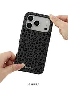 GIIPPA 1 Stück Grau-Schwarzer Leoparden-Muster mit schwarzem Totenkopf-Muster Design, Handyhülle für Handy 17 Pro Max, kompatibel mit Handy 16 Pro Max, 15 Pro Max, 14 Pro Max, koreanischer Stil hochwertige Mode lustige Handyhülle, kompatibel mit 11/12/13/14/15/16 Pro Max Plus, elegantes Design geeignet für Männer und Frauen, perfektes Geschenk für Freundin zu Weihnachten, Valentinstag, Ostern, Hochzeitssaison und Geburtstag! - Verschiedenfarbig - Übersicht 6