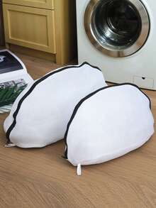 2pcs Mesh Washing Bag For Shoes With Zipper, Black Laundry Bags Washing Machine Bag, Household Shoes Organizer For Bras, Delicate Garments, Travel, Summer Tops, Boots, Shoe Wash Filter Net Bag, Washing Net, Back To School, Packing Cubes, Storage Shoe - Multicolor - View 11